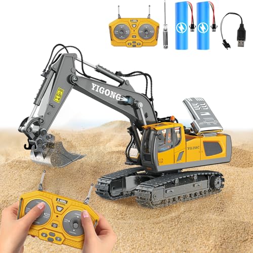 Ferngesteuerter Bagger Spielzeug, RC Kettenbagger mit Licht & Sound & Metallschaufel, 2,4 GHz, 1:24 Skaliert Verkleinern, Baufahrzeug Geschenk für 6–12 Jungen Mädchen Ferngesteuerter Bagger Spielzeug, RC Kettenbagger mit Licht & Sound & Metallschaufel, 2,4 GHz, 1:24 Skaliert Verkleinern, Baufahrzeug Geschenk für 6–12 Jungen Mädchen von Snovire