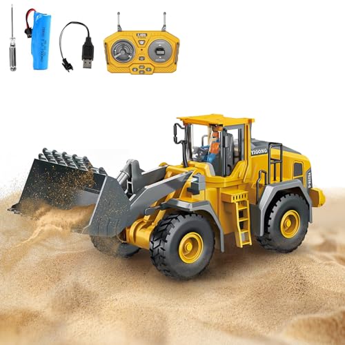 Ferngesteuerter Radlader Spielzeug, RC Kettenradlader mit Licht & Sound & Metallschaufel, 2,4 GHz, 1:24 Skaliert Verkleinern, Baufahrzeug Geschenk für 6–12 Jungen Mädchen Ferngesteuerter Radlader Spielzeug, RC Kettenradlader mit Licht & Sound & Metallschaufel, 2,4 GHz, 1:24 Skaliert Verkleinern, Baufahrzeug Geschenk für 6–12 Jungen Mädchen von Snovire
