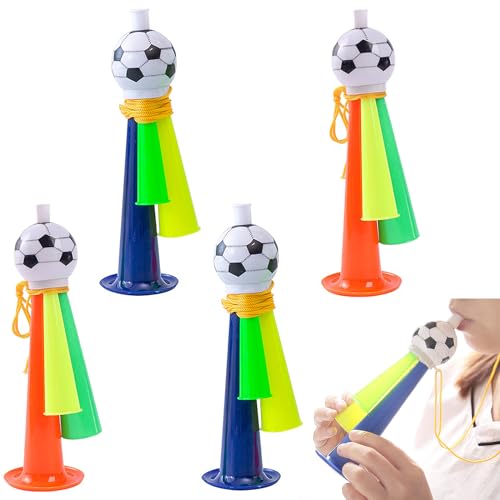 Snowtain 4 Stück Fußball Tröte,Jubelnde Fußball Horn Mit Lanyard,Vuvuzela Tröte,Fan Tröte Fussball Tröten Fußball Geeignet für Kinder, Fußballfans, Fußball-Mottopartys, Weltmeisterschaft. Snowtain 4 Stück Fußball Tröte,Jubelnde Fußball Horn Mit Lanyard,Vuvuzela Tröte,Fan Tröte Fussball Tröten Fußball Geeignet für Kinder, Fußballfans, Fußball-Mottopartys, Weltmeisterschaft. von Snowtain