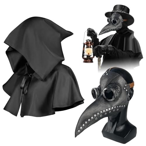 Snowtain Steampunk Halloween Kostüm Requisiten Maske, Kostüm Requisiten für Masquerade mit schwarzem Kapuzenumhang, Vogel Steampunk Maske für Halloween, Maskerade, Kostümparty, Karneval Snowtain Steampunk Halloween Kostüm Requisiten Maske, Kostüm Requisiten für Masquerade mit schwarzem Kapuzenumhang, Vogel Steampunk Maske für Halloween, Maskerade, Kostümparty, Karneval von Snowtain