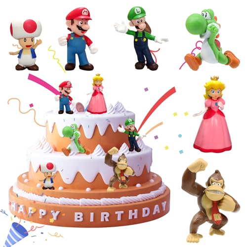 Snowtain Tortendeko Geburtstag, 6 Stück Super Cartoon Kindergeburtstag für Mädchen Junge Geburtstags Party Liefert, Wiederverwendbar Snowtain Tortendeko Geburtstag, 6 Stück Super Cartoon Kindergeburtstag für Mädchen Junge Geburtstags Party Liefert, Wiederverwendbar von Snowtain