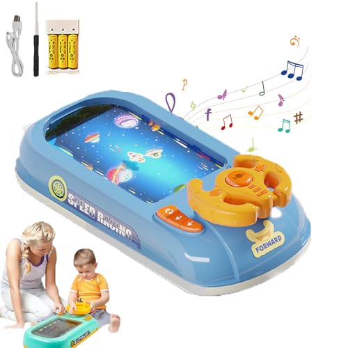 2025 Neu Kinder Lenkrad Für Auto Mit Musik Und Licht, Racing Car Toy with Steering Wheel, Lenkrad Spielzeug Kinder Ab 6, Driving Simulator Toy for Immersive Racing Experience (Style-1) von Snrtevu