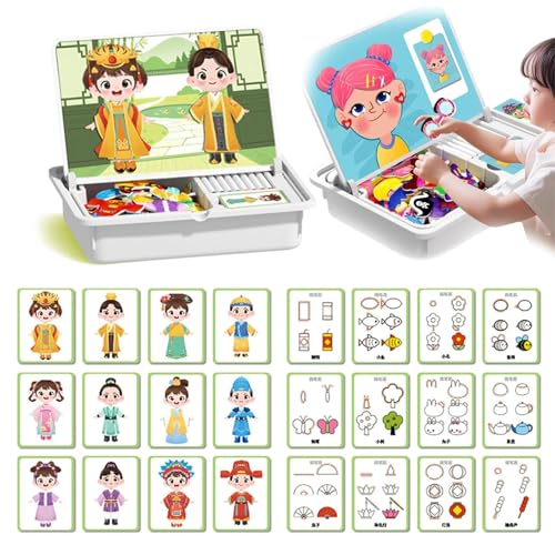Magnetic Puzzles Face Dress Up Travel Game Double Side Preschool Educational Learning Toy for Kids, Multifunctional Puzzles Kits, Magnetic Dress-Up Puzzle, Enhances Creativity and Learning (B) von Snrtevu