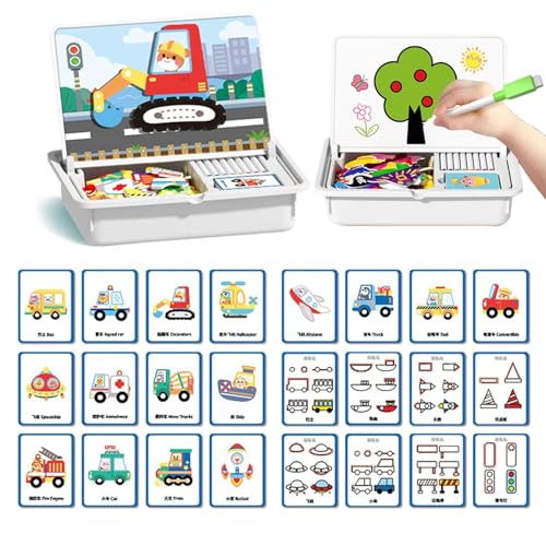 Magnetic Puzzles Face Dress Up Travel Game Double Side Preschool Educational Learning Toy for Kids, Multifunctional Puzzles Kits, Magnetic Dress-Up Puzzle, Enhances Creativity and Learning (C) von Snrtevu