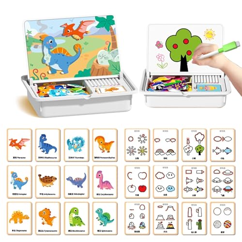 Magnetic Puzzles Face Dress Up Travel Game Double Side Preschool Educational Learning Toy for Kids, Multifunctional Puzzles Kits, Magnetic Dress-Up Puzzle, Enhances Creativity and Learning (F) von Snrtevu