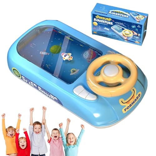 Racing Car Toy with Steering Wheel, Steer Joy Driving Simulator for Kids, Car Racing Adventure Toy with 200 Levels, Kinder Lenkrad Spielzeug FüR Kinder Ab 3 Jahren (A, Blau Weltraumabenteuer) von Snrtevu