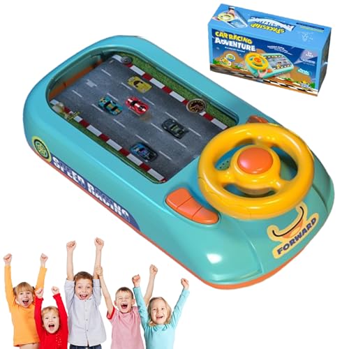 Racing Car Toy with Steering Wheel, Steer Joy Driving Simulator for Kids, Car Racing Adventure Toy with 200 Levels, Kinder Lenkrad Spielzeug FüR Kinder Ab 3 Jahren (A, grün Autoabenteuer) von Snrtevu
