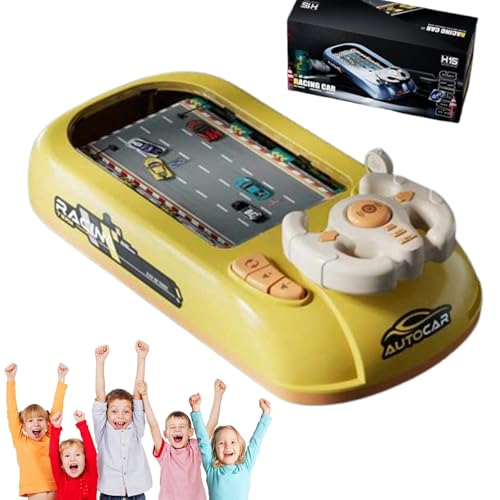 Racing Car Toy with Steering Wheel, Steer Joy Driving Simulator for Kids, Car Racing Adventure Toy with 200 Levels, Kinder Lenkrad Spielzeug FüR Kinder Ab 3 Jahren (B, gelb Autoabenteuer) von Snrtevu