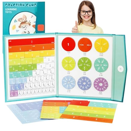 Snrtevu Magnetische Bruchscheibe, Magnetisches Mathe-Meisterset für Kinder und Langlebig, Bruchrechnen Lernhilfe für Kinder zum Geburtstag, in der Freizeit, an Feiertagen (1pc) von Snrtevu