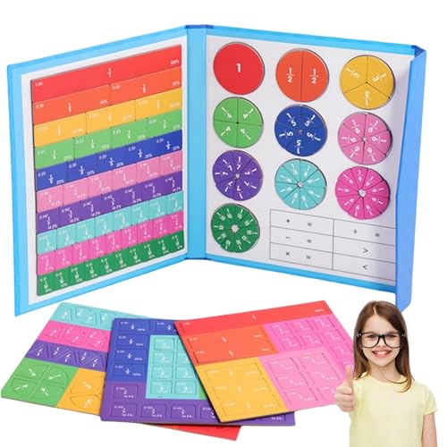 Snrtevu Magnetisches Mathe-Meisterset – 102 Teile, Magnetische Bruchscheibe, Rechenmeister Magnet Mathe Spiel, FöRdern Sie KreativitäT und Lernen für Kind (1pc) von Snrtevu