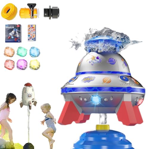 Wasserrakete, 2025 New Rocket Sprinkler Toy, Wassersprinkler Kinder Outdoor, 360 Grad Wasserspritzer, Garten Wasserspielzeug, Beste Sommerspiele Im Freien (STIE-4,GRÖSSE-1) von Snrtevu