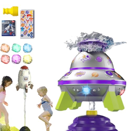 Wasserrakete, 2025 New Rocket Sprinkler Toy, Wassersprinkler Kinder Outdoor, 360 Grad Wasserspritzer, Garten Wasserspielzeug, Beste Sommerspiele Im Freien (STIE-5,GRÖSSE-2) von Snrtevu