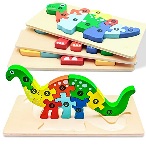 Holzpuzzle für Kleinkinder von 1 2 3 4 Jahren, Montessori Spielzeug für Kinder ab 1-4 Jahren mit 4 Tiermustern, Lernendes Pädagogisches Spielzeug, Geschenk für Jungen und Mädchen - 4er-Pack Holzpuzzle für Kleinkinder von 1 2 3 4 Jahren, Montessori Spielzeug für Kinder ab 1-4 Jahren mit 4 Tiermustern, Lernendes Pädagogisches Spielzeug, Geschenk für Jungen und Mädchen - 4er-Pack von ZHQQ