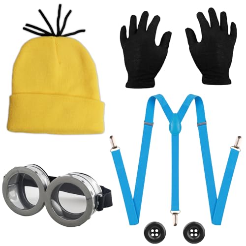 Snyvpra Interessantes Karneval Kostüm Set für Cosplay, Gelbe Mütze Schwarze Handschuhe, Karneval Kostüm Set Cosplay Gelbe Filmfiguren für Erwachsene Kinder Snyvpra Interessantes Karneval Kostüm Set für Cosplay, Gelbe Mütze Schwarze Handschuhe, Karneval Kostüm Set Cosplay Gelbe Filmfiguren für Erwachsene Kinder von Snyvpra