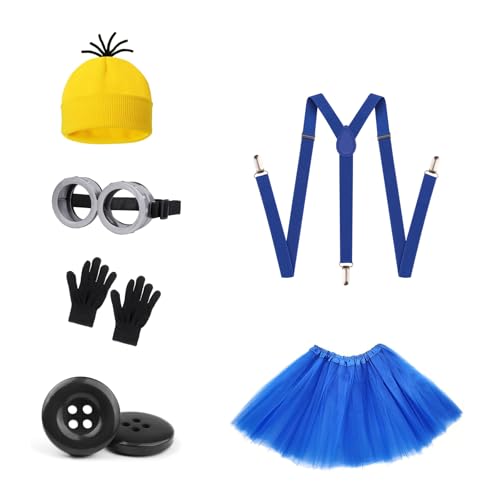 Snyvpra Minion Kostüm Damen Erwachsene, 7-teiliges Gelbes Cosplay Set mit Mütze Brille Tutu Rock Hosenträger Handschuhe Knöpfe, Faschingskostüme Halloween Karneval Mottoparty Verkleidung Snyvpra Minion Kostüm Damen Erwachsene, 7-teiliges Gelbes Cosplay Set mit Mütze Brille Tutu Rock Hosenträger Handschuhe Knöpfe, Faschingskostüme Halloween Karneval Mottoparty Verkleidung von Snyvpra
