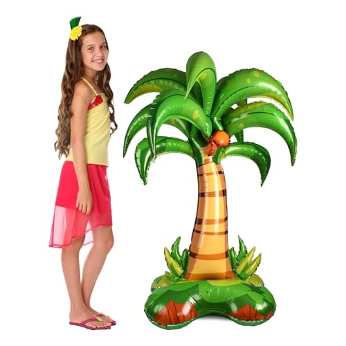 XXL Aufblasbare Palme Stehend – Hawaii Deko Palmen Dekoration – Palme Aufblasbar aus Aluminiumfolie für Poolparty, Strandtropen & Sommerfeste – 132x54x94cm von Snyvpra