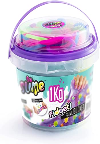 So Slime ASMR Fidget Slime Eimer, bunter Schleim + Aufbewahrungseimer und Fidget Toys, Stretch und Quetschen, 1 kg von So Slime