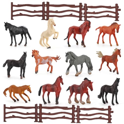 Pferde Kuchendeckel, 18 Pcs Spielfiguren Spielzeug Pferde Figuren Tierfigur kleine-Tiere Plastiktiere Mini-Tiere Pferd Pferde für Kinder, zum Spielen oder als Deko Pferde Kuchendeckel, 18 Pcs Spielfiguren Spielzeug Pferde Figuren Tierfigur kleine-Tiere Plastiktiere Mini-Tiere Pferd Pferde für Kinder, zum Spielen oder als Deko von SoLLek