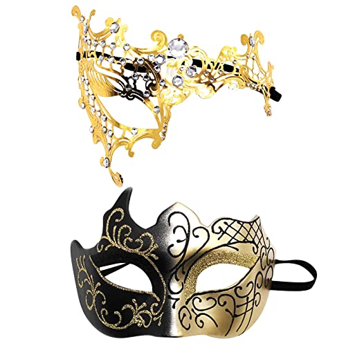 SoLu DAY8 Venezianische Maske Herren Venezianische Masken Für Männer Und Frauen Schwarz Sexy Damen Spitze Augenmaske Augenmaske Maskerade Maske Für Halloween Karneval Abendkleid Tanz Ball Party von SoLu DAY8