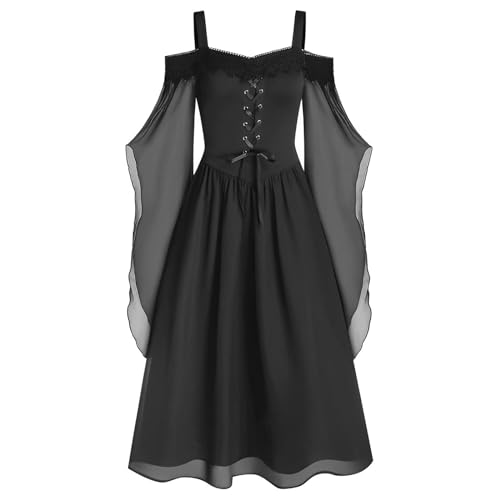 Halloween Kostüm Damen Gothic Kleid Barock Gebundene Taille Vampir Kostüm Korsett Steampunk Mittelalter Kleid Renaissance Trompetenärmel Hexenkostüm Halloween Kostüm Damen Gothic Kleid Barock Gebundene Taille Vampir Kostüm Korsett Steampunk Mittelalter Kleid Renaissance Trompetenärmel Hexenkostüm von Sobzia