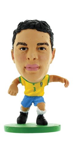 SoccerStarz Brasilien International Figur in Blisterpackung mit Thiago Silva Home Kit von SoccerStarz