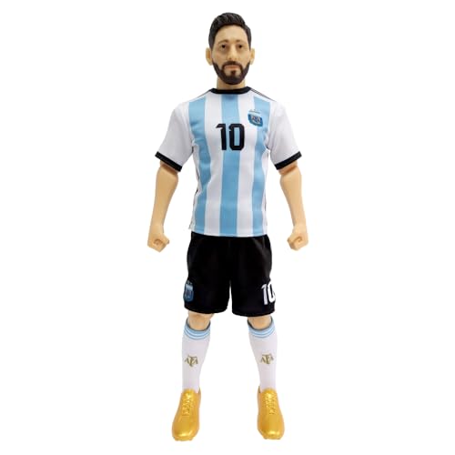 Sockers - Lionel Messi Figur, Star der argentinischen Nationalmannschaft | Detailgetreue Nachbildung des argentinischen Spielers: Messi | Ideal für Kuchen, Fußballfans oder Sammler | 30 cm Höhe von Sockers