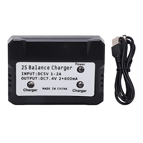 7.4V 2S Balance Ladegerät, LiPo Akku Ladegerät RC Balance Ladegerät für Wltoys RC Auto Boot Flugzeug Spielzeug Schwarz 7.4V 2S Balance Ladegerät, LiPo Akku Ladegerät RC Balance Ladegerät für Wltoys RC Auto Boot Flugzeug Spielzeug Schwarz von Socobeta