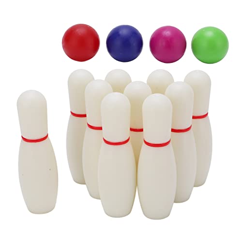 Mini-Bowling-Spielzeugset für Kinder, Indoor-Outdoor-Frühpädagogik, 10 Pins und 4 Bälle, Bowling-Tischspiel von Socobeta