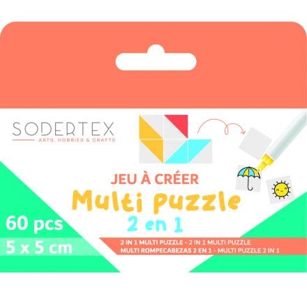 Sodertex - Memory zum Personalisieren: 60 Karten + Multi-Puzzle – 5 cm x 5 cm x 1 mm – 60 Stück L631931 – Kreatives Hobby von Sodertex
