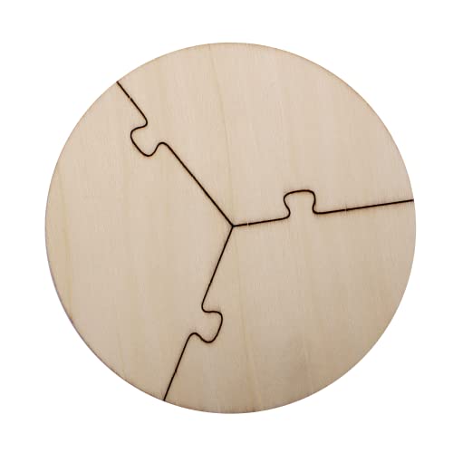 Sodertex L310100 3 runde Holzpuzzle – 3 mm – Durchmesser 3 Stück – 1 Farbe, Holz, Diam 13 cm von Sodertex