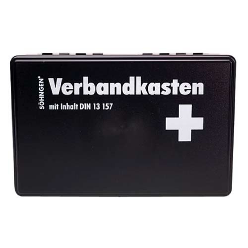 Söhngen Kiel KU Verbandskasten (mit Füllung, schwarz, Koffer aus ABS Kunststoff) 260x160x80 mm, 3003003 von Söhngen