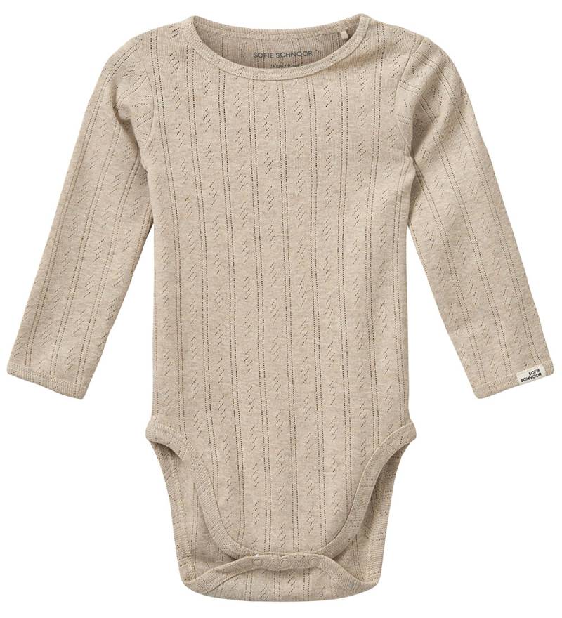 Sofie Schnoor Body l/ä - DicteSB - Beige m. Lochmuster - Sofie Schnoor - 2 Jahre (92) - Body L/Ä von Sofie Schnoor