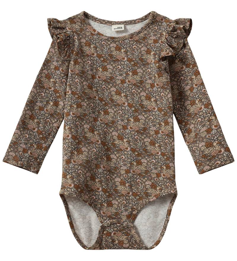 Sofie Schnoor Body l/ä - DicteSB - Brown m. Blumen - Sofie Schnoor - 2 Jahre (92) - Body L/Ä von Sofie Schnoor