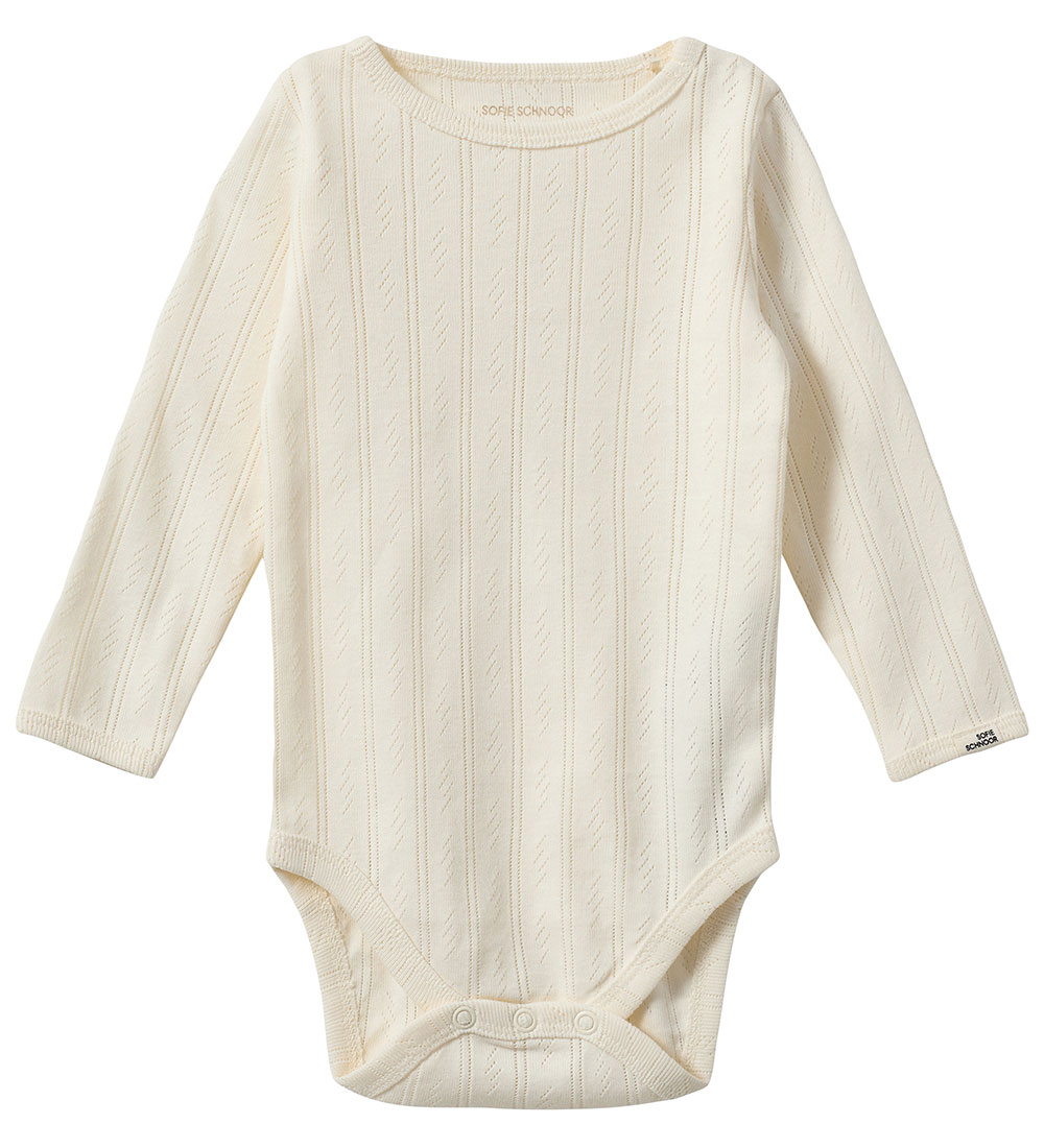 Sofie Schnoor Body l/ä - DicteSB - Off White m. Lochmuster - Sofie Schnoor - 2 Jahre (92) - Body L/Ä von Sofie Schnoor