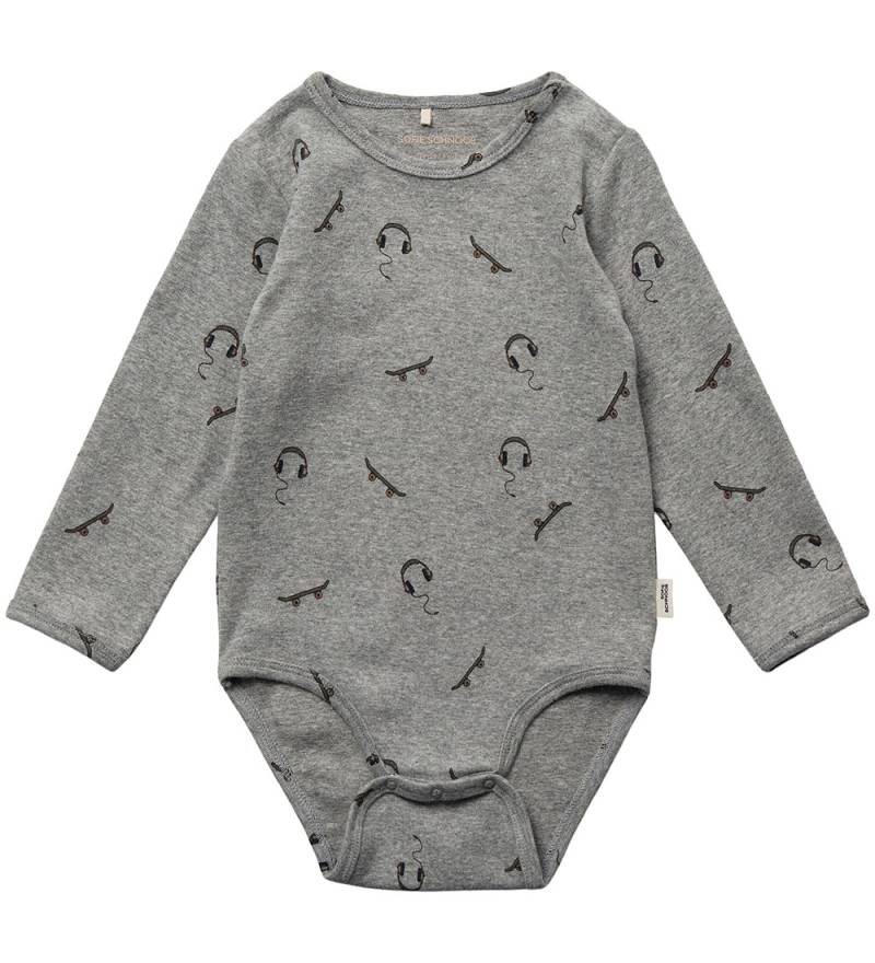 Sofie Schnoor Body l/ä - Grey Melange m. Print - Sofie Schnoor - 1 Jahr (80) - Body L/Ä von Sofie Schnoor