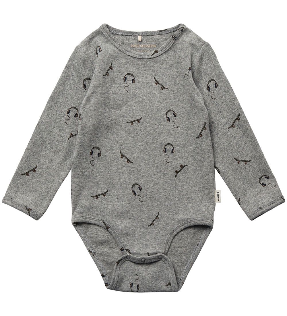 Sofie Schnoor Body l/ä - Grey Melange m. Print - Sofie Schnoor - 62 - Body L/Ä Sofie Schnoor Body l/ä - Grey Melange m. Print - Sofie Schnoor - 62 - Body L/Ä von Sofie Schnoor