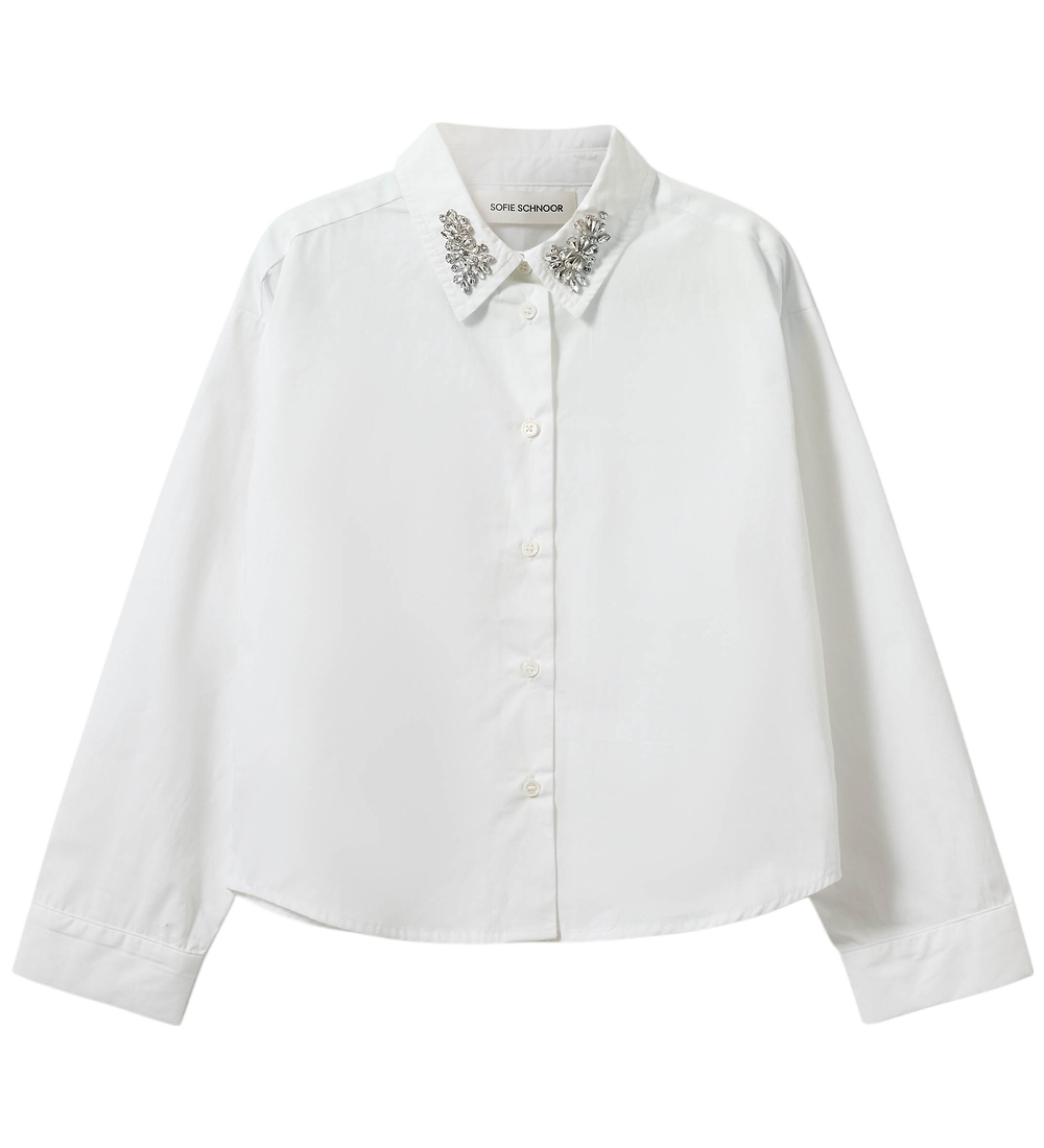 Sofie Schnoor Hemd - Sylviasy - Off White m. Perlen/Stein - Sofie Schnoor - 10 Jahre (140) - Hemd/Bluse von Sofie Schnoor