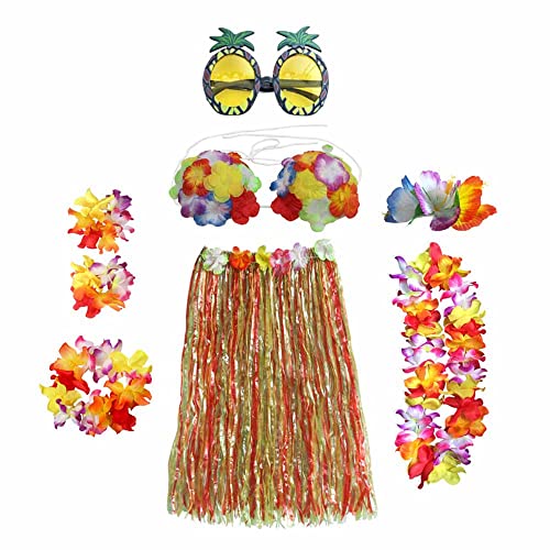 SoftcuteLee Hawaii-Girlanden Hula-Rock-Kostüm-Zubehör-Set Hula-Gras-Rock Lei-Blumen-Lei Luau-Girlande Ananas-Brille Halskette Kostüm-Kostüm für Kinder Mädchen Frauen Neuheit Luau-Röcke - Mehrfarbig SoftcuteLee Hawaii-Girlanden Hula-Rock-Kostüm-Zubehör-Set Hula-Gras-Rock Lei-Blumen-Lei Luau-Girlande Ananas-Brille Halskette Kostüm-Kostüm für Kinder Mädchen Frauen Neuheit Luau-Röcke - Mehrfarbig von SoftcuteLee