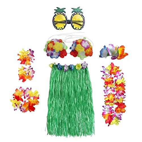 SoftcuteLee Hawaii-Girlanden Hula-Rock-Kostüm-Zubehör-Set Hula-Gras-Rock Lei-Blumen-Lei Luau-Girlande Ananas-Brille-Halskette Kostüm-Kostüm für Kinder Mädchen Frauen Neuheit Luau-Röcke - Grün SoftcuteLee Hawaii-Girlanden Hula-Rock-Kostüm-Zubehör-Set Hula-Gras-Rock Lei-Blumen-Lei Luau-Girlande Ananas-Brille-Halskette Kostüm-Kostüm für Kinder Mädchen Frauen Neuheit Luau-Röcke - Grün von SoftcuteLee