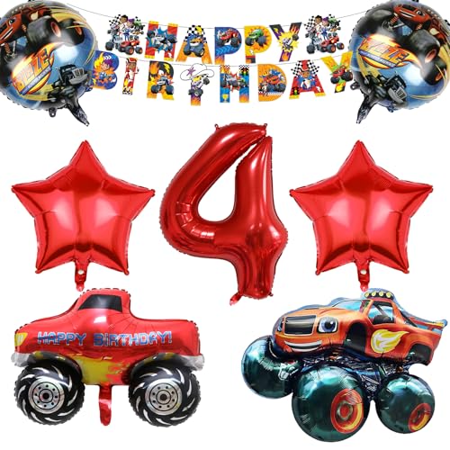 Monster Truck Geburtstagsdeko 4 Jahre Junge, Cars Luftballons Geburtstag Set, Rennwagen Kindergeburtstag Party Deko, Monster Truck Ballons, Banner, Monster Trucks Birthday Supplies für Kinder Monster Truck Geburtstagsdeko 4 Jahre Junge, Cars Luftballons Geburtstag Set, Rennwagen Kindergeburtstag Party Deko, Monster Truck Ballons, Banner, Monster Trucks Birthday Supplies für Kinder von SolWonder