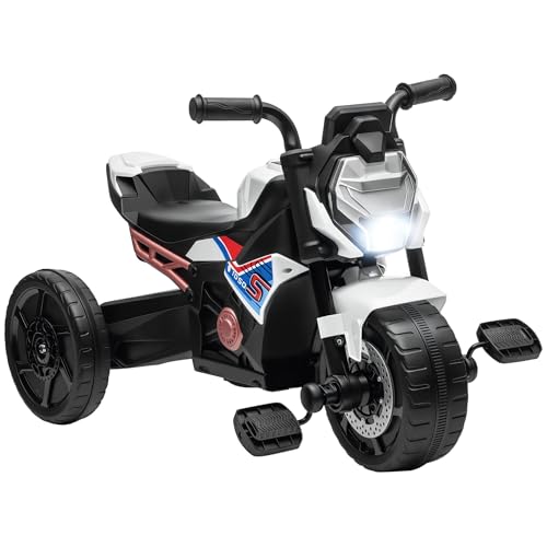 AIYAPLAY 3 in 1 Baby Trike, Dreirad, Balance Bike, Schiebeauto, für 18-36 Monate, 3-Rad-Motorrad Design Ride On, Dreirad für Jungen und Mädchen, mit Scheinwerfer, Musik, Hupe - Weiß von Sold by MHSTAR