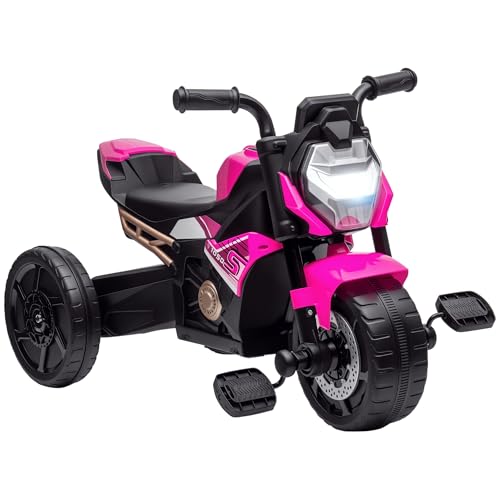 AIYAPLAY 3 in 1 Baby Trike, Dreirad, Balance Bike, Schiebewagen, für 18-36 Monate, 3-Rad Motorrad Design Ride On, Dreirad für Jungen und Mädchen, mit Scheinwerfer, Musik, Hupe - Pink von Sold by MHSTAR