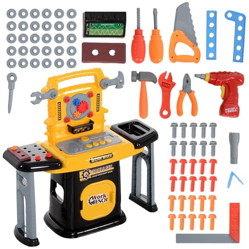 AIYAPLAY Kids Tool Bench, Werkbank Kinder Werkzeug Set, 102 Teile mit elektrischer Bohrmaschine, Lagerung, für 3-6 Jahre, gelb AIYAPLAY Kids Tool Bench, Werkbank Kinder Werkzeug Set, 102 Teile mit elektrischer Bohrmaschine, Lagerung, für 3-6 Jahre, gelb von Sold by MHSTAR