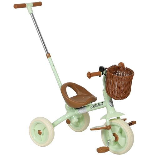 AIYAPLAY Kinder Dreirad für 2-5 Jahre alt, 2-in-1 Kleinkind Dreirad mit verstellbaren Eltern Griff, Pedale, Fußstützen, Aufbewahrungskorb, 3 Rad Fahrrad für Jungen und Mädchen, grün AIYAPLAY Kinder Dreirad für 2-5 Jahre alt, 2-in-1 Kleinkind Dreirad mit verstellbaren Eltern Griff, Pedale, Fußstützen, Aufbewahrungskorb, 3 Rad Fahrrad für Jungen und Mädchen, grün von AIYAPLAY