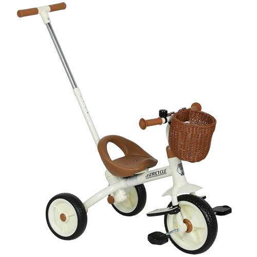 AIYAPLAY Kinder Dreirad für 2-5 Jahre alt, 2-in-1 Kleinkind Dreirad mit verstellbaren Eltern Griff, Pedale, Fußstützen, Aufbewahrungskorb, 3 Rad Fahrrad für Jungen und Mädchen, weiß AIYAPLAY Kinder Dreirad für 2-5 Jahre alt, 2-in-1 Kleinkind Dreirad mit verstellbaren Eltern Griff, Pedale, Fußstützen, Aufbewahrungskorb, 3 Rad Fahrrad für Jungen und Mädchen, weiß von AIYAPLAY