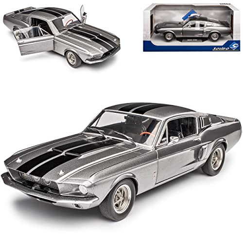 Solido Shelby Ford Mustang Shelby GT500 1967 I 2. Generation Coupe Grau mit Streifen in Schwarz Eleanor Design 1/18 Solido Modell Auto mit individiuellem Wunschkennzeichen Solido Shelby Ford Mustang Shelby GT500 1967 I 2. Generation Coupe Grau mit Streifen in Schwarz Eleanor Design 1/18 Solido Modell Auto mit individiuellem Wunschkennzeichen von Solido Shelby
