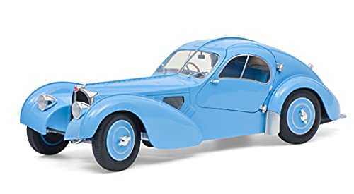 Solido 421185860 Bugatti SC Atlantic, Type 57, Bj. 1937, Modellauto, Maßstab 1:18, blau hellblau ohne wunschkennzeichen von Solido