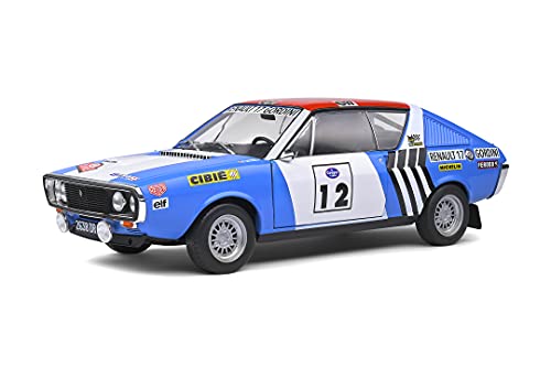 Solido Renault R17#12, Gordini, Rallye Press On Regardless, 1974, Fahrer: J. L. Therier, Modellauto, Maßstab 1:18, blau von Solido