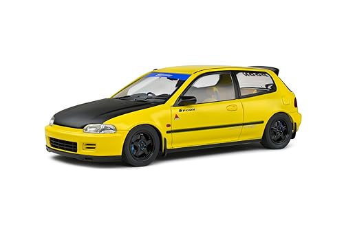 Solido Honda Civic EG6 (1991, gelb) – Hochwertiges Diecast Modellauto im Maßstab 1:18, ikonischer JDM-Klassiker für Sammler & Tuning-Fans von Solido