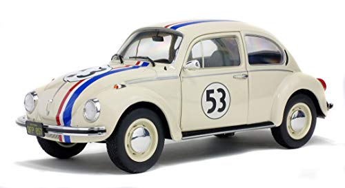 Solido VW Käfer 1303 Racer #53 (beige) – Hochwertiges Diecast Modellauto im Maßstab 1:18, legendärer Kult-Käfer für Sammler & Filmfans von Solido